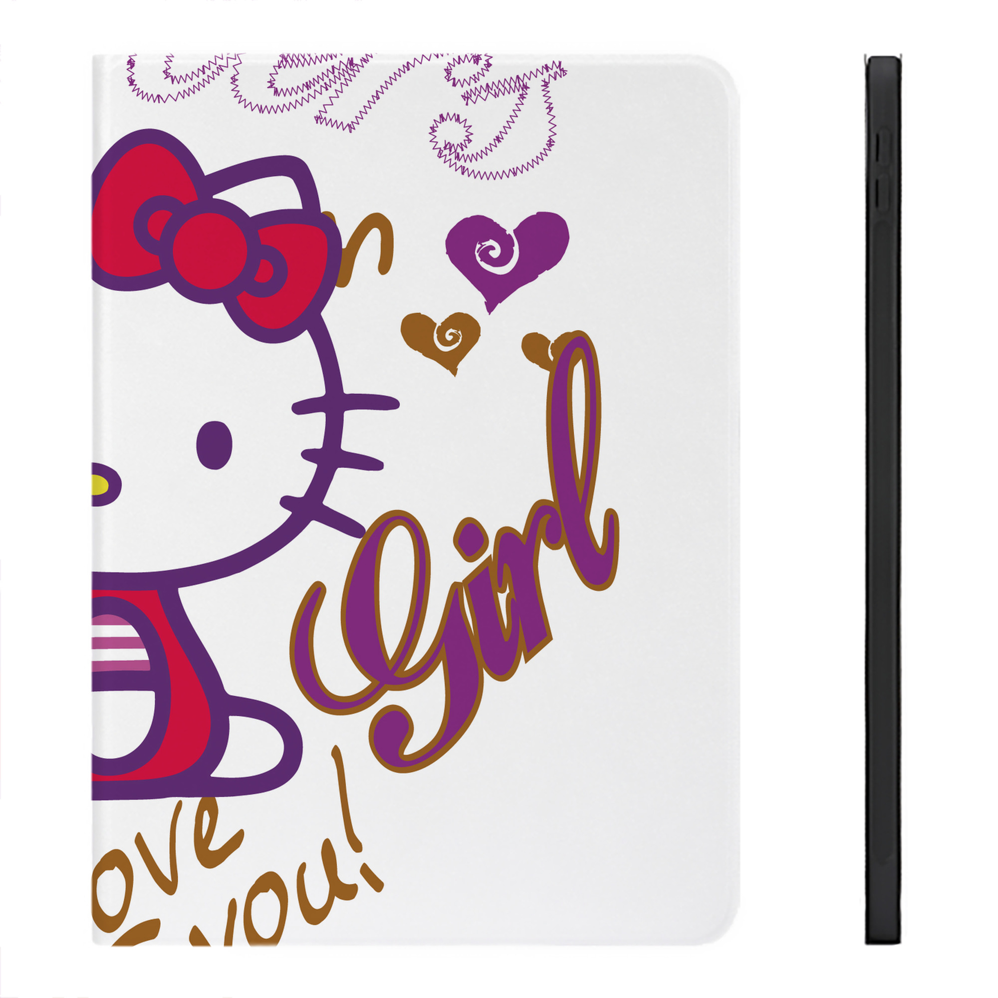 （画像用） Hello Kitty ハローキティ IPadケース ペンホルダー付き ブックスタイルデザイン